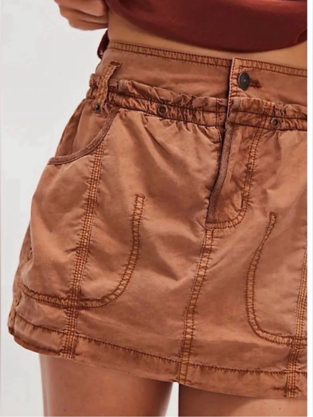 Free People Taupe Mini Skirt